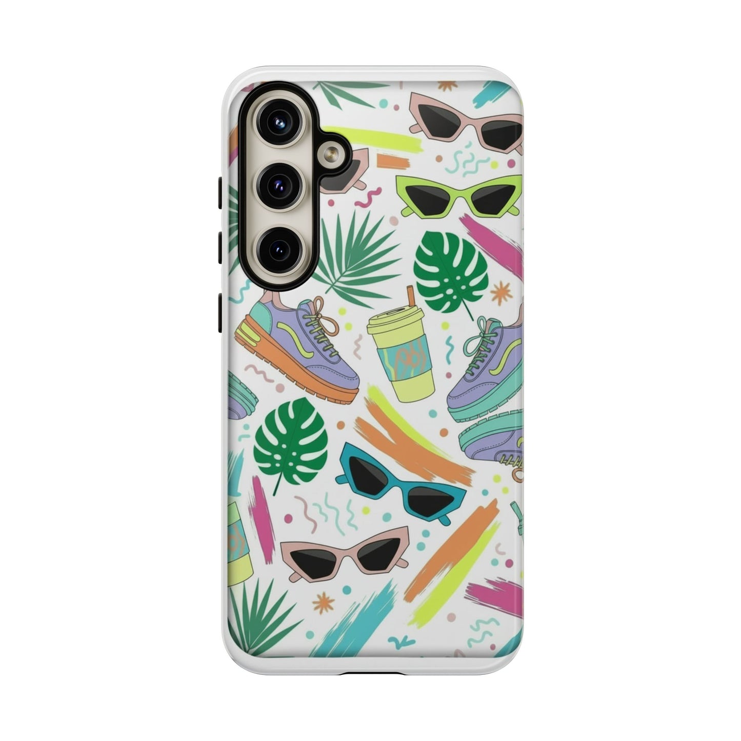 Tough Cases — Colorful Retro Sneakers & Sunglasses Phone Case