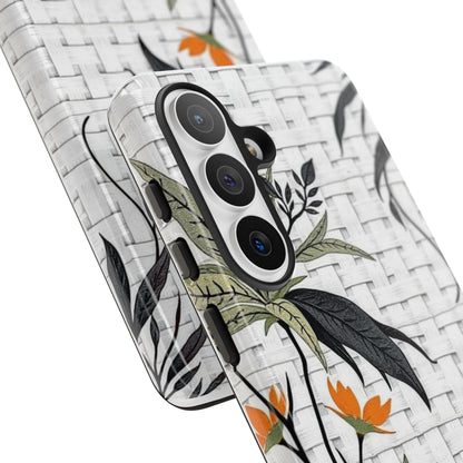 Floral Woven Tough Phone Case — Protective Botanical iPhone Cover