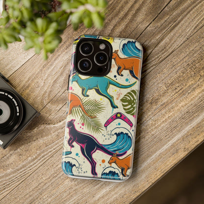 Tough Cases — Colorful Surfing Kangaroo Phone Case