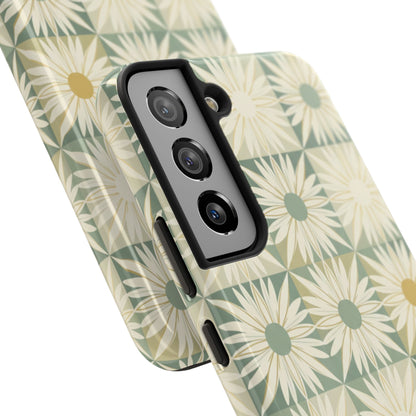Retro Daisy Tough Phone Case — Vintage Floral Protective Cover for iPhone