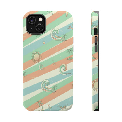 Magnetic Impact-Resistant Phone Case — Retro Surf Stripes