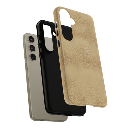 Tan Distressed Leather Texture Phone Case — Rugged Protective iPhone Cover