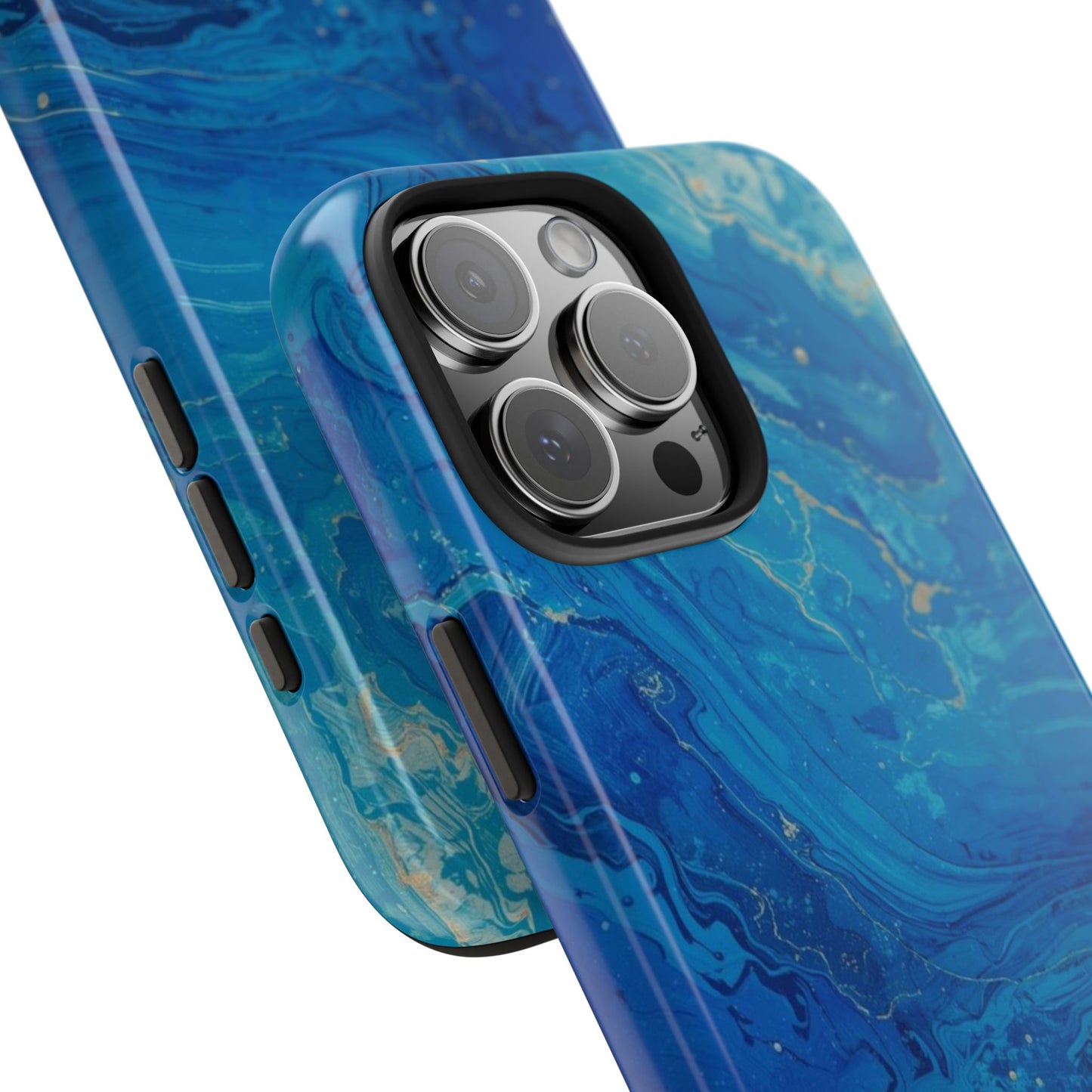 Blue Ocean Pebble Tough Phone Case — Protective Artistic Marble Design