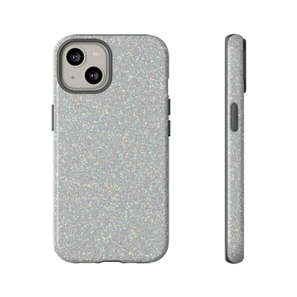 Glitter Silver Tough Phone Case — Sparkling Protective Phone Case