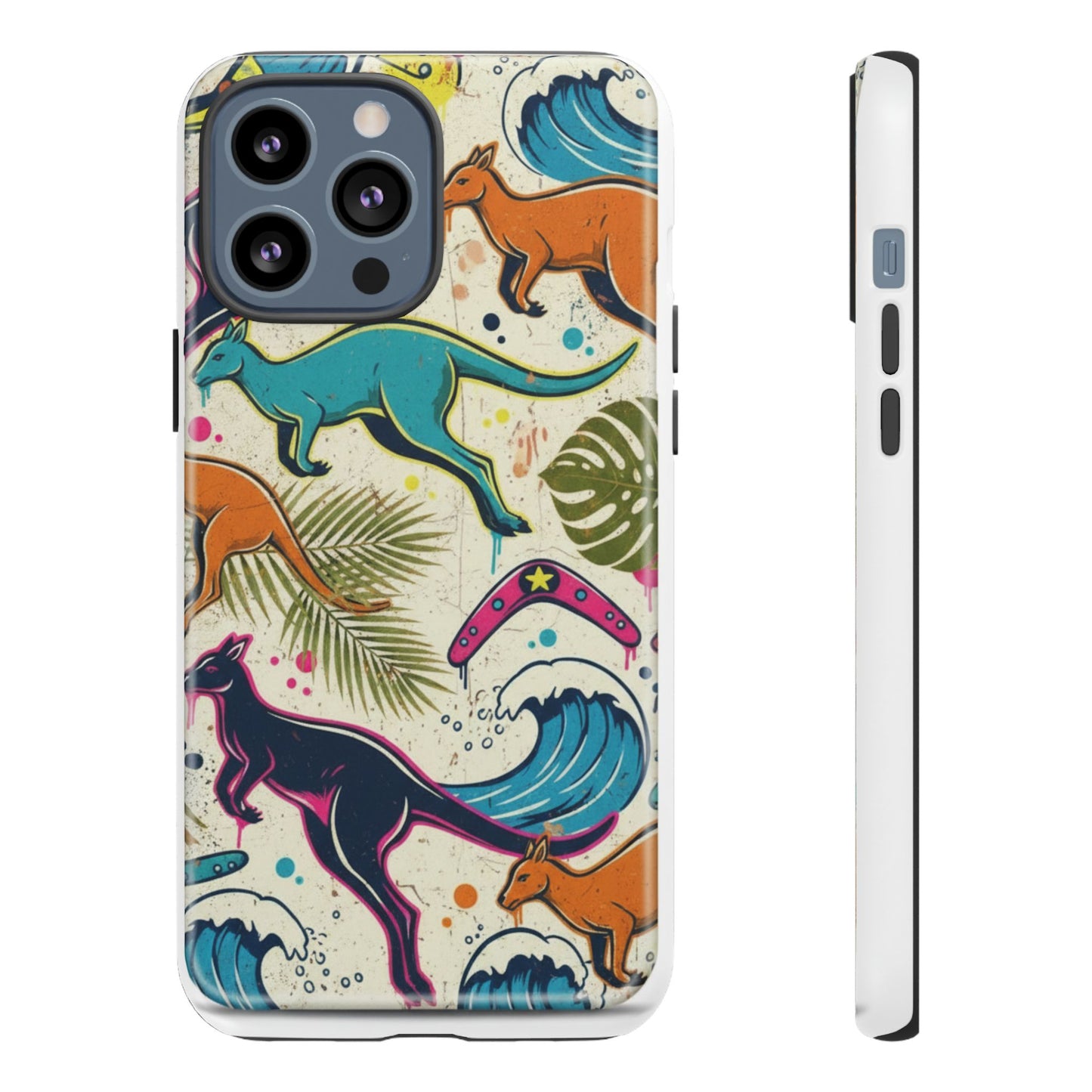 Tough Cases — Colorful Surfing Kangaroo Phone Case