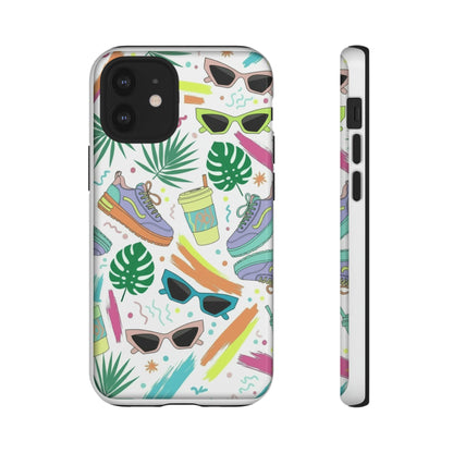 Tough Cases — Colorful Retro Sneakers & Sunglasses Phone Case