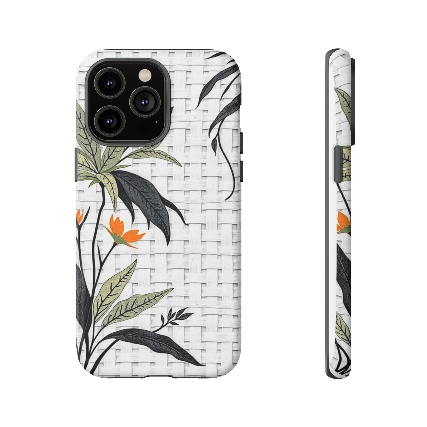 Floral Woven Tough Phone Case — Protective Botanical iPhone Cover