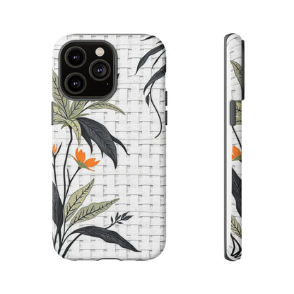 Floral Woven Tough Phone Case — Protective Botanical iPhone Cover