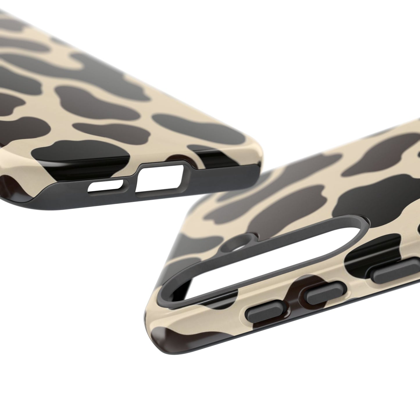 Cow Print Phone Case — Black & Cream Protective  Case