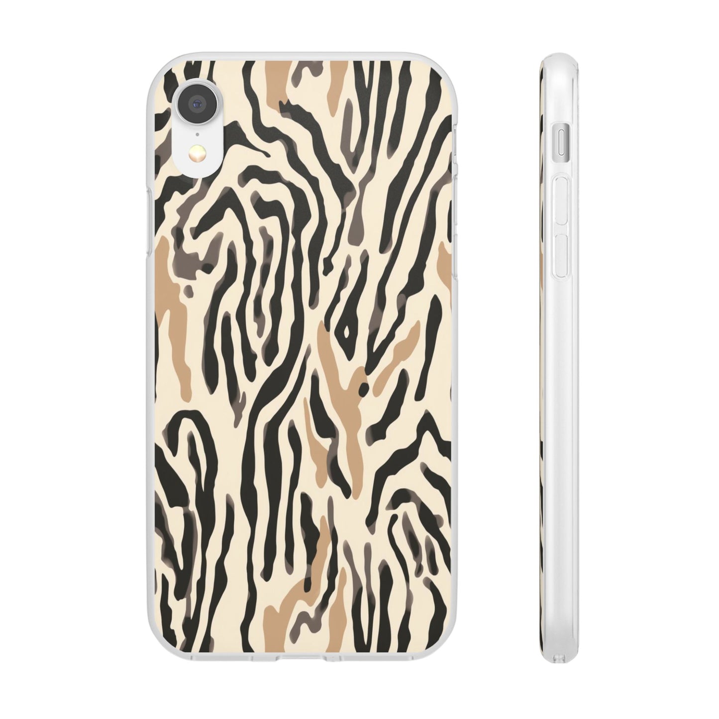 Zebra Stripe Phone Case – Neutral Animal Print Flexi Case