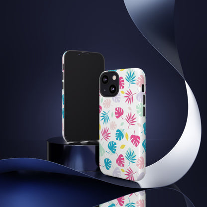 Tropical Leaf Phone Case — Colorful Pastel Monstera & Palm iPhone Case