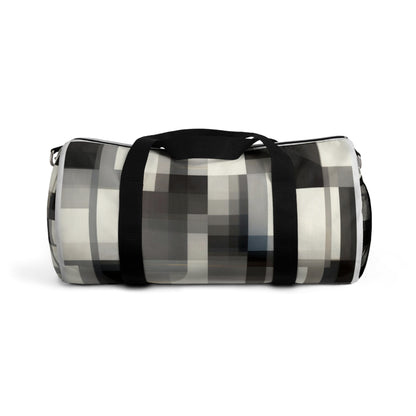 Monochrome Pixel Pattern Duffel Bag — Modern Travel Gym Bag