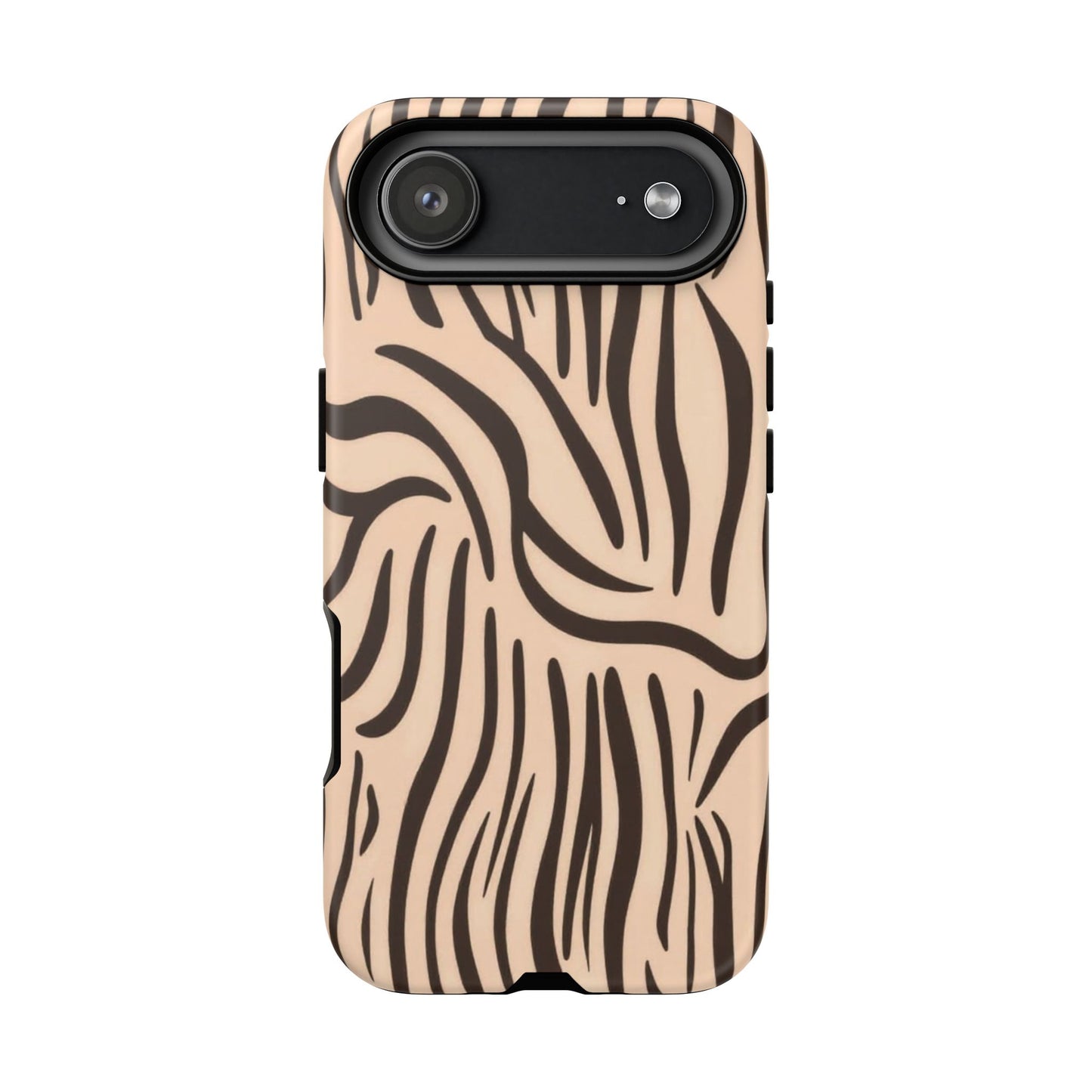 Zebra Stripe Tough Phone Case – Neutral Animal Print Protective Cover
