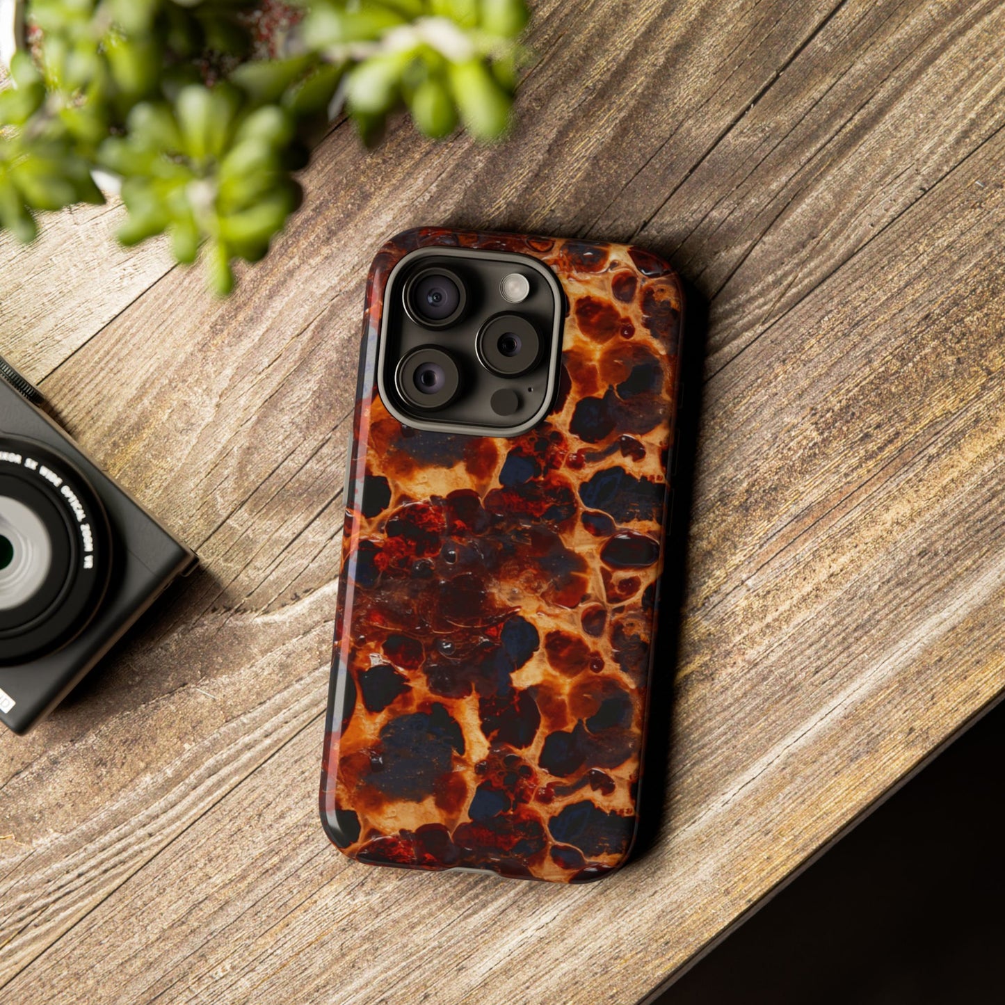 Tortoiseshell Phone Case — Protective iPhone Cover with Classic Amber Pattern