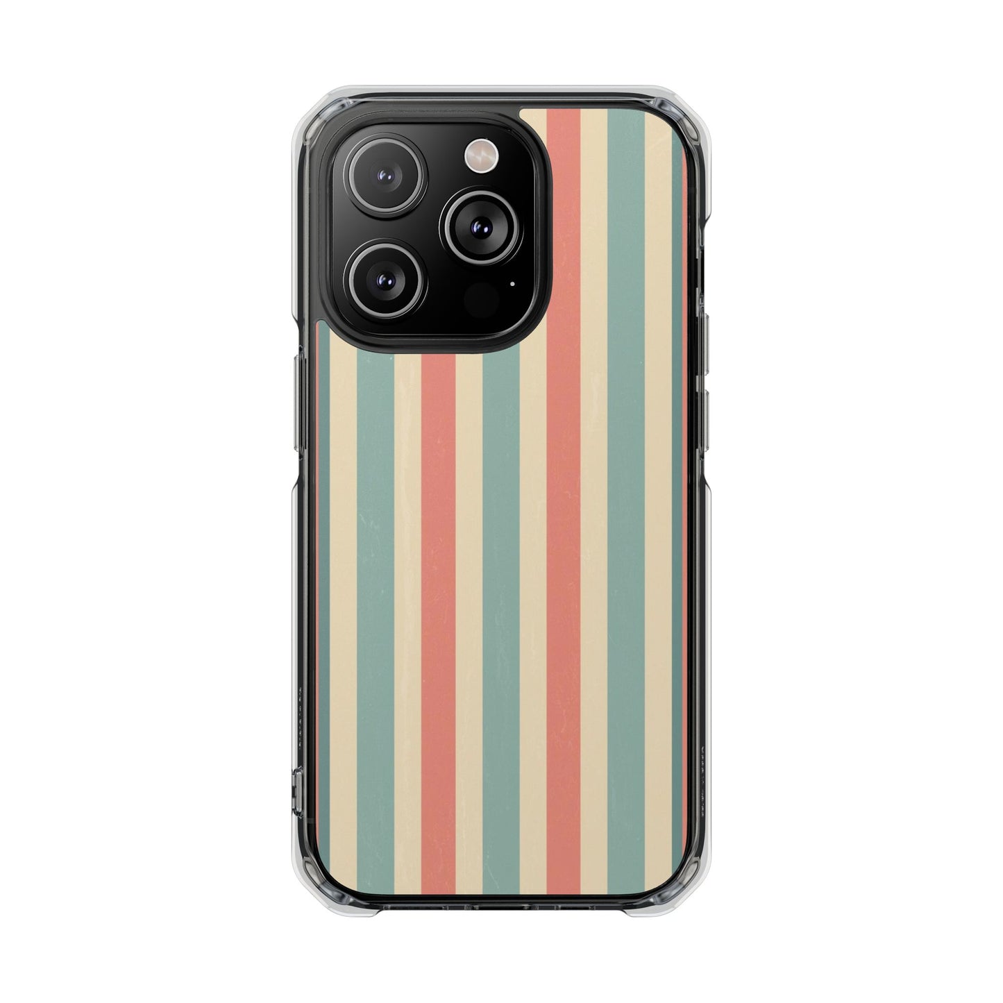 Retro Stripe Clear Magnetic Phone Case