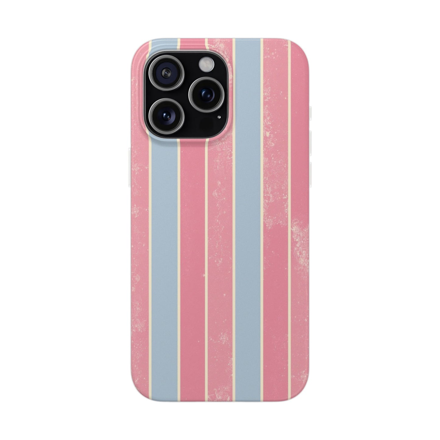 Striped Pink & Blue Phone Case — Retro Pastel Flexi Case