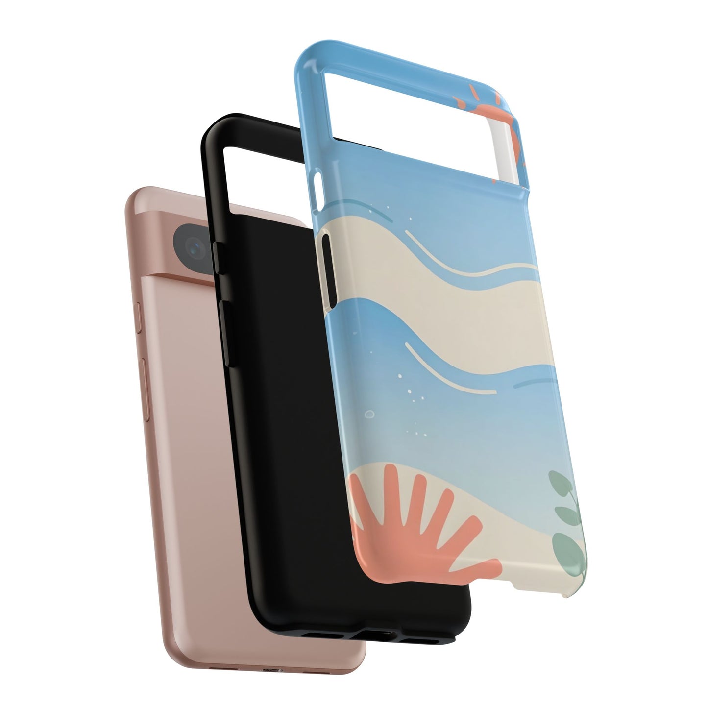 Beach Waves Tough Phone Case — Summer Sun & Seashell Protective Cover