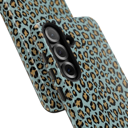 Leopard Print Tough Phone Case - Blue Cheetah Protective Cover