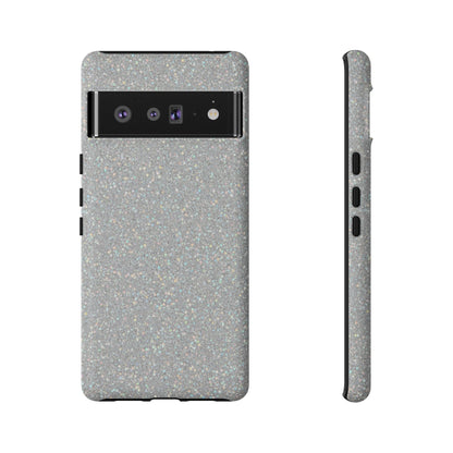 Glitter Silver Tough Phone Case — Sparkling Protective Phone Case