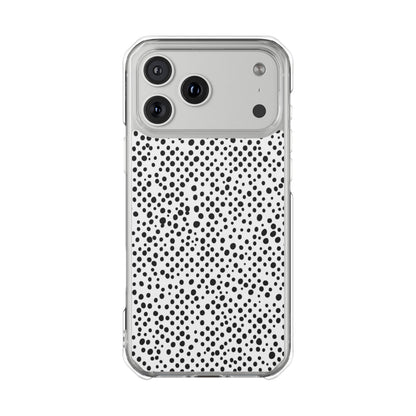 Clear Magnetic Phone Case — Black & White Speckled Pattern