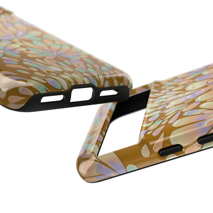 Floral Burst Tough Phone Case – Gold Pastel Botanical Protection