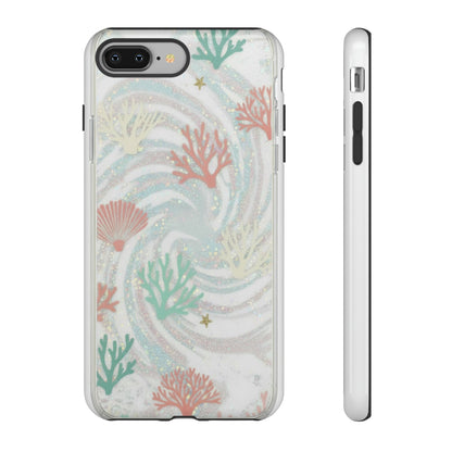 Seafoam Coral Tough Phone Case - Pastel Ocean Wave Design