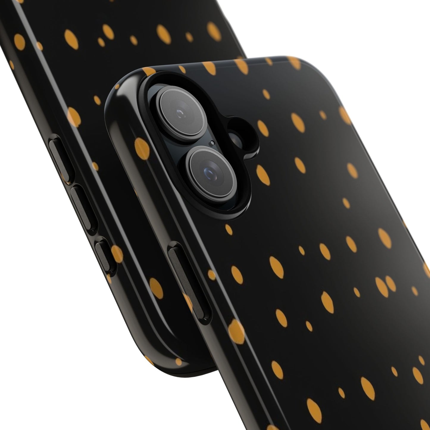 Black & Gold Dot Tough Phone Case — Protective Sparkle Pattern