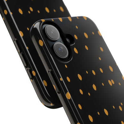 Black & Gold Dot Tough Phone Case — Protective Sparkle Pattern