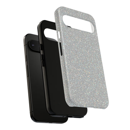 Glitter Silver Tough Phone Case — Sparkling Protective Phone Case