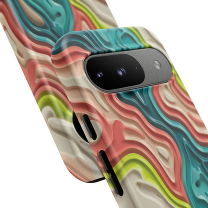 Abstract Contour Phone Case — Colorful Topographic Pattern Tough Case