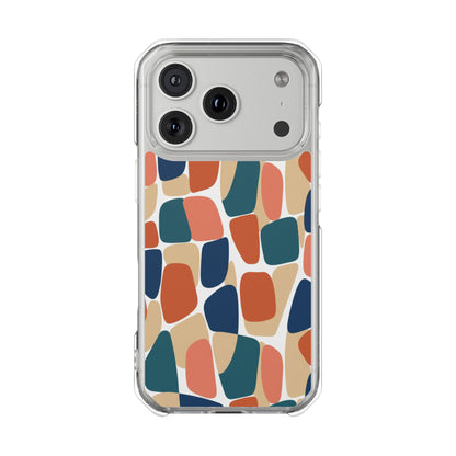Clear Magnetic Phone Case — Abstract Color Block Protective Case