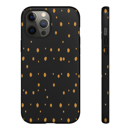 Black & Gold Dot Tough Phone Case — Protective Sparkle Pattern