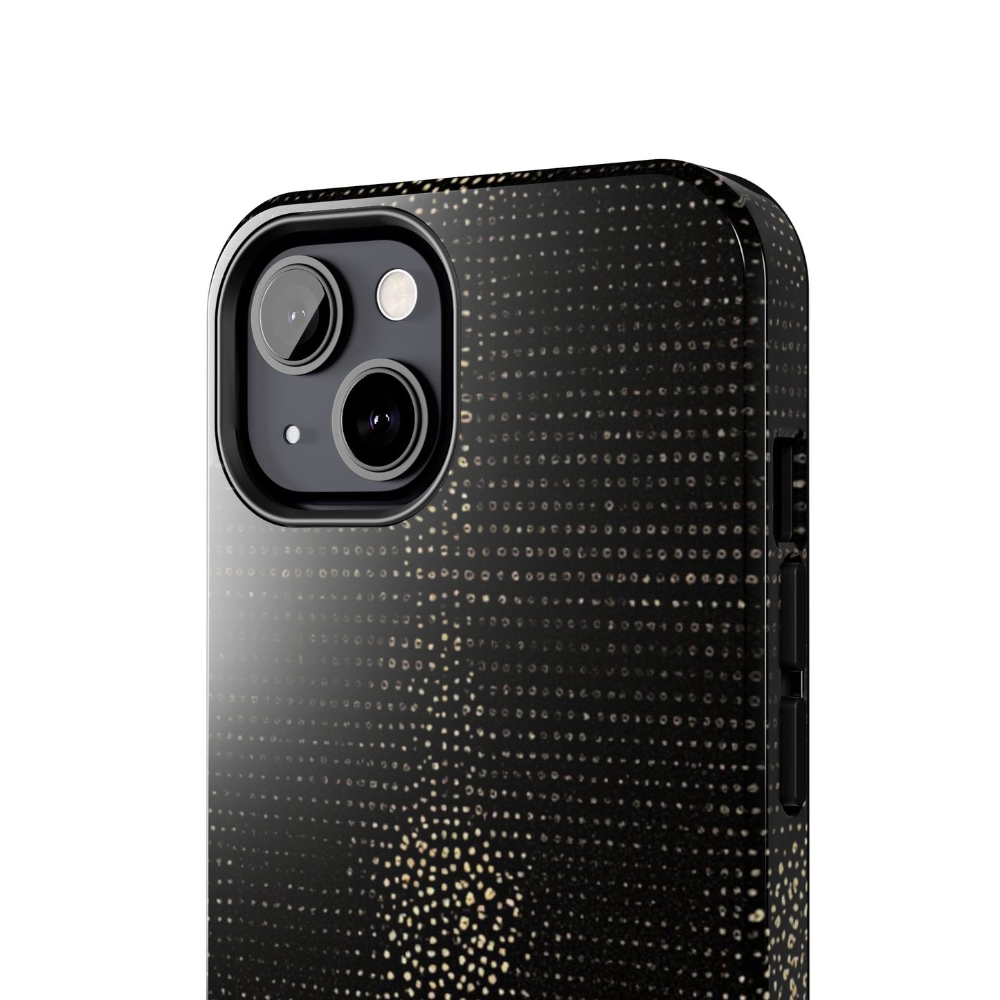 Tough Phone Case — Black Textured Metallic Dot Shield
