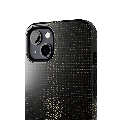 Tough Phone Case — Black Textured Metallic Dot Shield