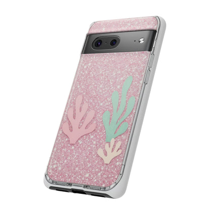 Pink Glitter Seaweed Tough Case - Sparkle Protective Phone Cover