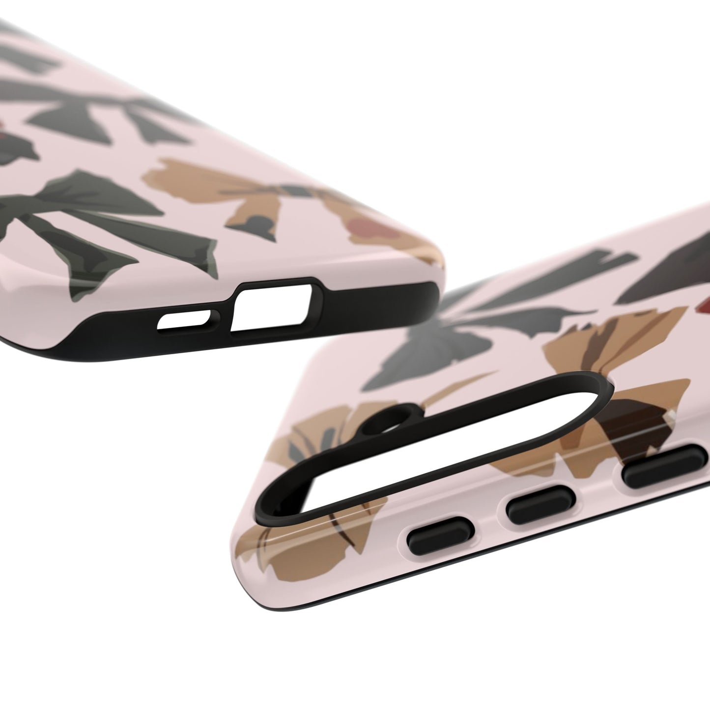 Bow Pattern Phone Case - Pink, Brown & Black Bows Protective Cover
