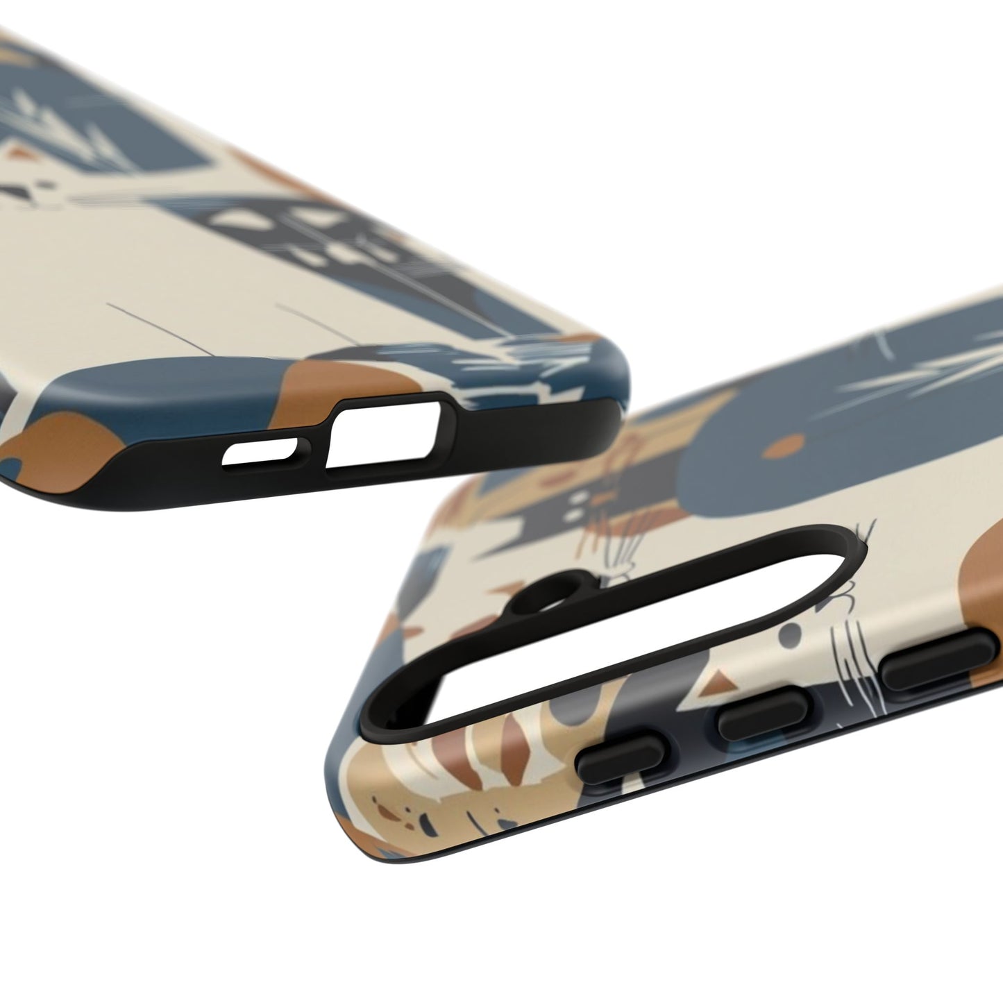 Cat Pattern Phone Case – Retro Abstract Cats Protective iPhone Cover