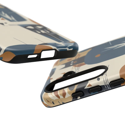 Cat Pattern Phone Case – Retro Abstract Cats Protective iPhone Cover