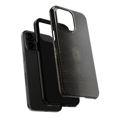 Tough Phone Case — Black Textured Metallic Dot Shield