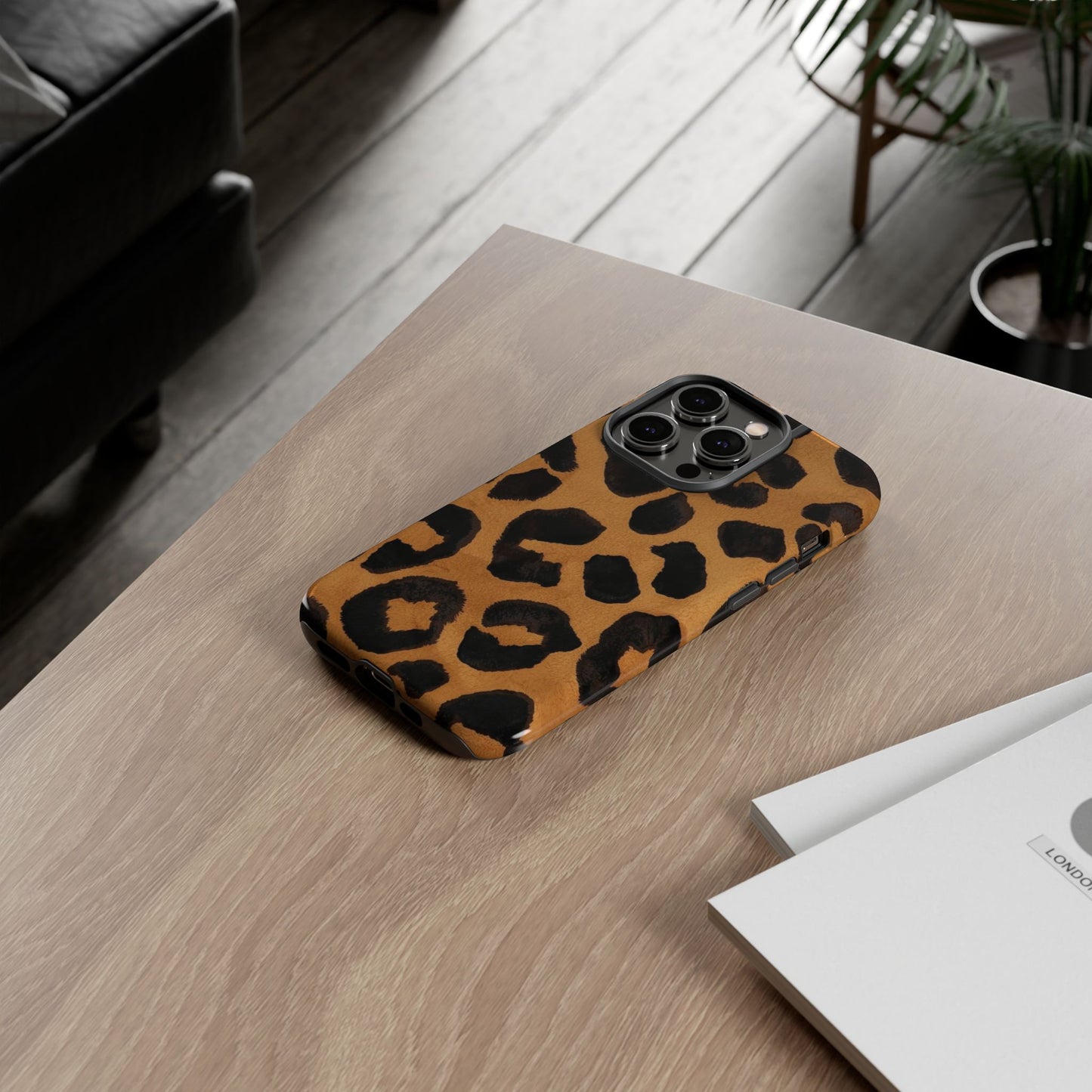 Leopard Print Tough Phone Case — Protective Animal Print iPhone Case
