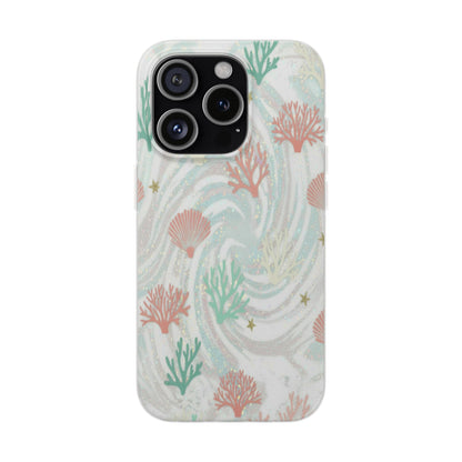 Pastel Seashell Phone Case — Coral Reef Wave iPhone Cover