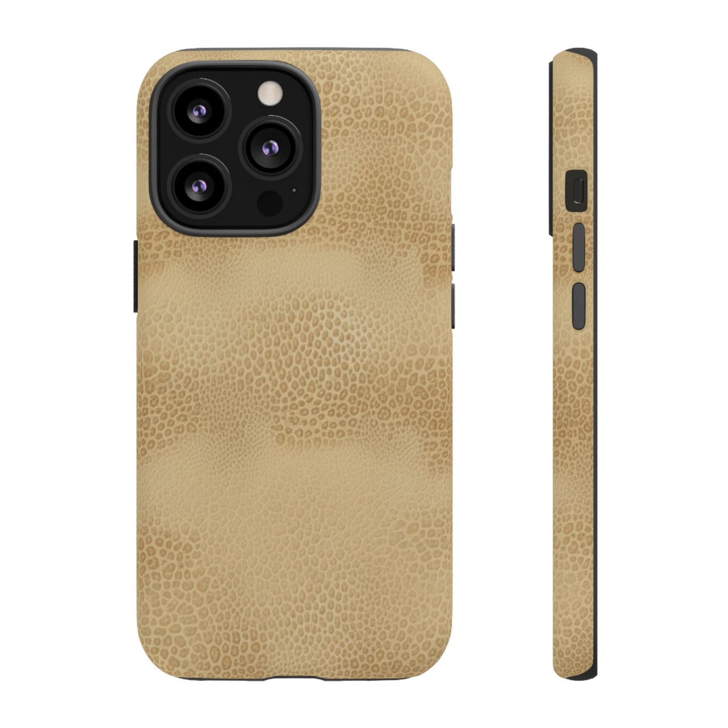 Tan Distressed Leather Texture Phone Case — Rugged Protective iPhone Cover