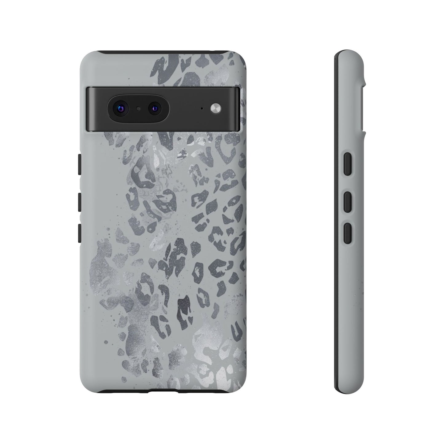 Gray Leopard Print Tough Phone Case