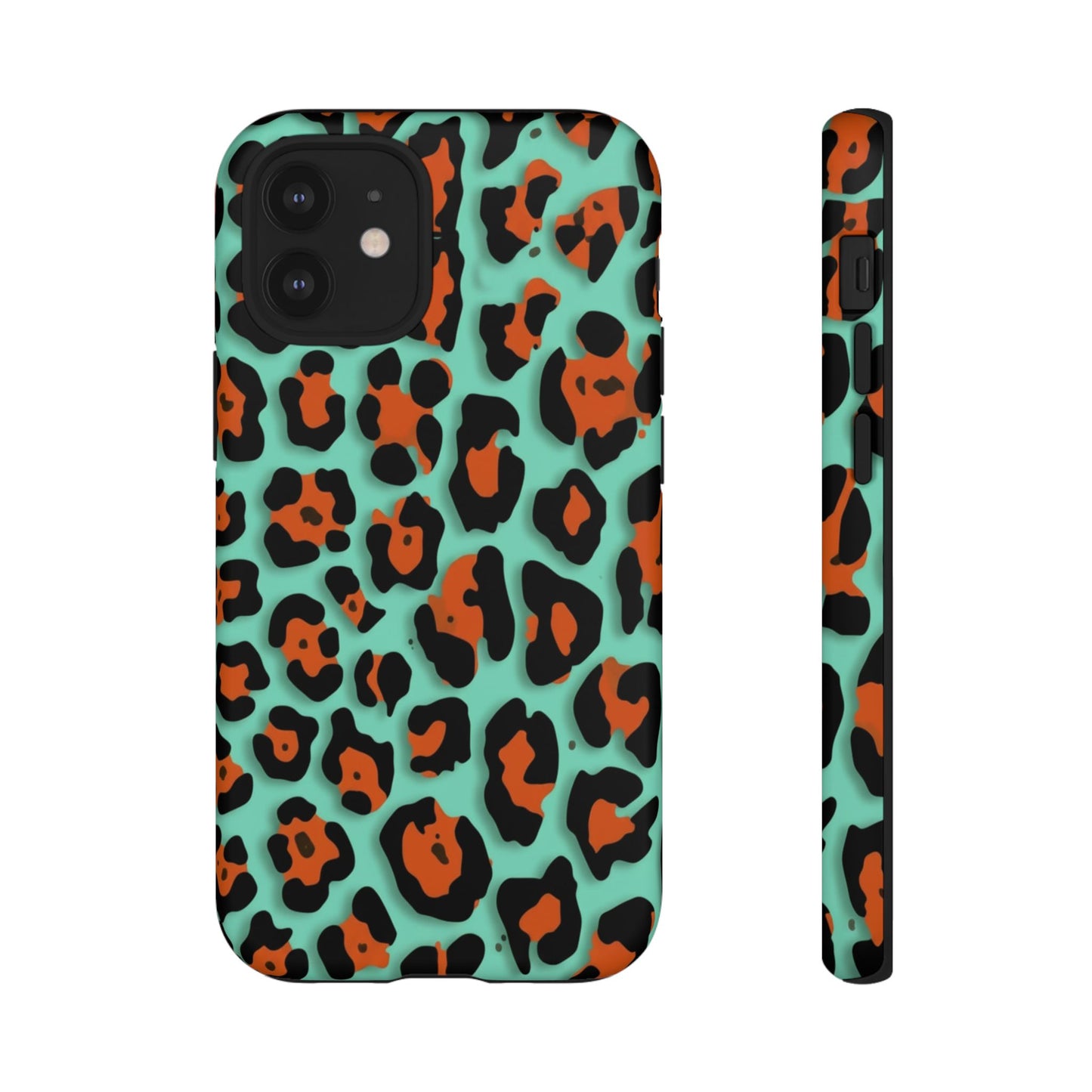 Teal & Rust Leopard Phone Case — Tough Protective Animal Print