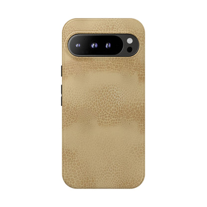 Tan Distressed Leather Texture Phone Case — Rugged Protective iPhone Cover