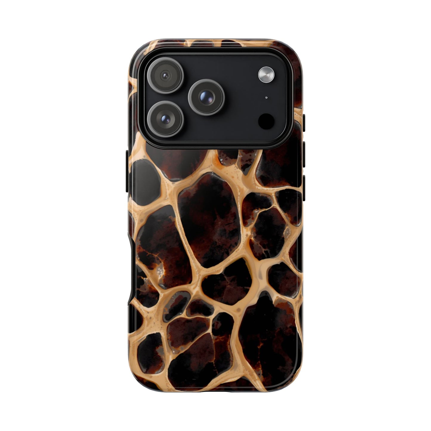 Phone Case — Brown Leather Dot Texture Rugged Protective Cover
