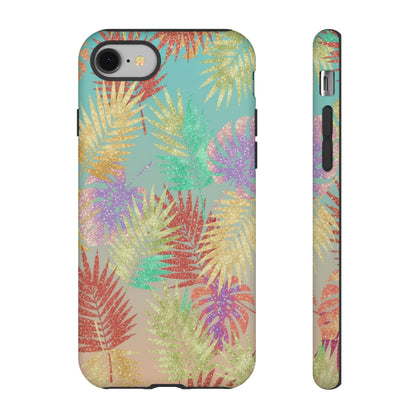 Tropical Palm Leaf Tough Phone Case – Colorful Pastel Botanical Protection