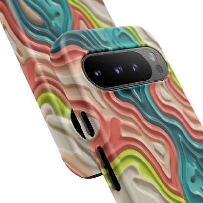 Abstract Contour Phone Case — Colorful Topographic Pattern Tough Case