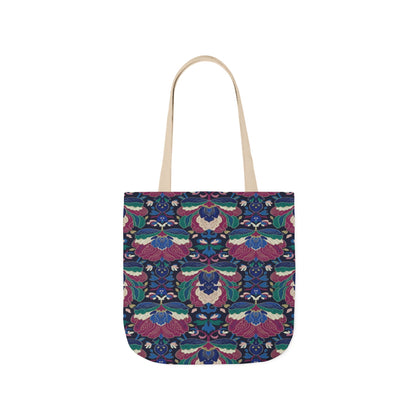 Floral Kaleidoscope Canvas Tote Bag — Colorful Patterned Market Tote