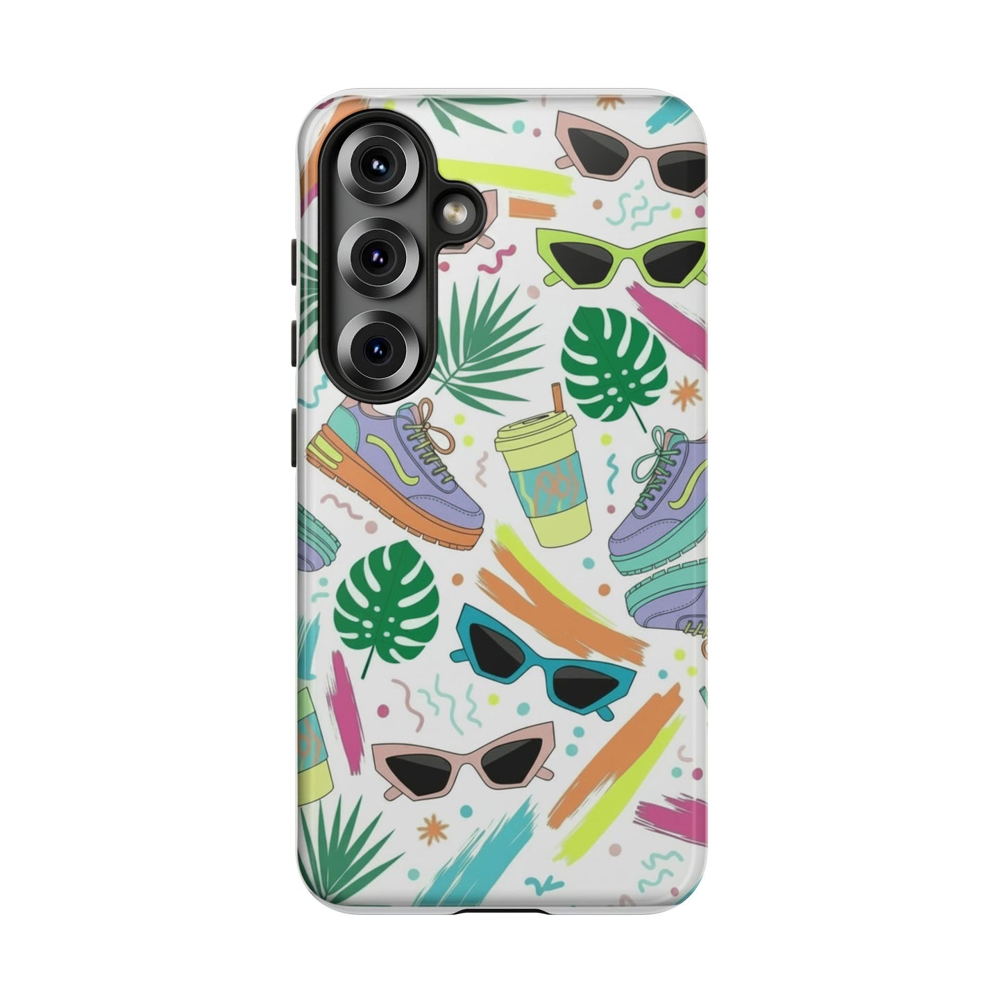 Tough Cases — Colorful Retro Sneakers & Sunglasses Phone Case